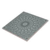 Grijs en Zilver Mandala Patroonontwerp Tegeltje (Zijkant)