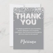 Grijs en Zilver Partij Dank U Kaart (Voorkant)