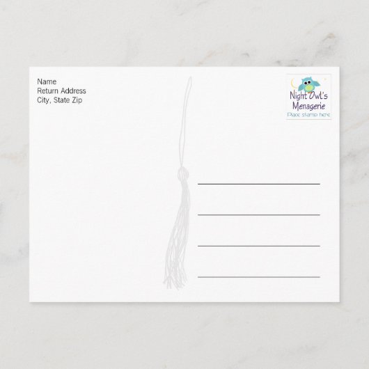 Grijs en zwart Afstuderen Dank u Foto Briefkaart (Achterkant)