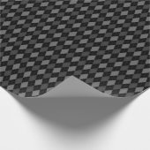 Grijs en zwart Argyle-cadeaupapier Cadeaupapier (Hoek)