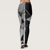 Grijs en zwart asymmetrische Leggings door Joya Ev (Achterkant)