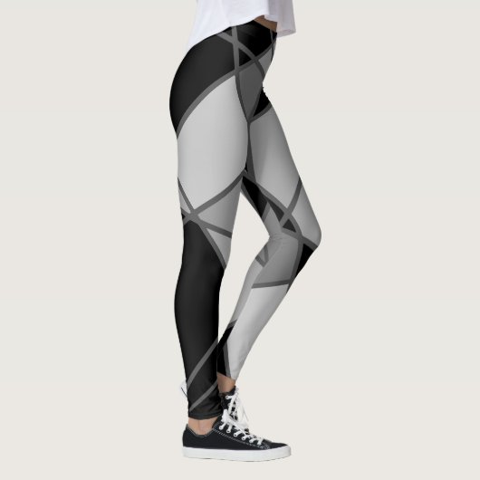 Grijs en zwart asymmetrische Leggings door Joya Ev (Rechts)