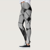 Grijs en zwart asymmetrische Leggings door Joya Ev (Links)