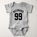 Grijs en zwart Baby | Sport Jersey Design Romper<br><div class="desc">Grijs en zwart Baby | Sport Jersey Design ・ Baby Bodysuit</div>