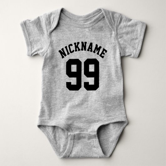 Grijs en zwart Baby | Sport Jersey Design Romper (Voorkant)