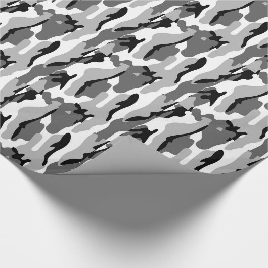 Grijs en zwart camouflage inpakpapier (Hoek)