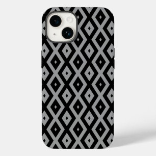 Grijs en zwart diamantpatroon Case-Mate iPhone 14 hoesje