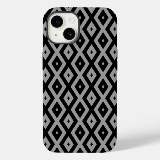 Grijs en zwart diamantpatroon Case-Mate iPhone case (Achterkant)