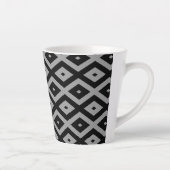 Grijs en zwart diamantpatroon latte mok (Rechts)