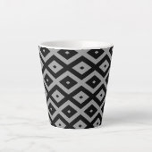 Grijs en zwart diamantpatroon latte mok (Voorkant)