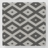 Grijs en zwart diamantpatroon stenen onderzetter (Voorkant)
