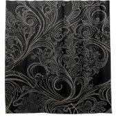 Grijs en Zwart Douchegordijn Stijl 3 (Voorkant)