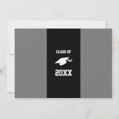 Grijs en zwart Elegant Afstuderen voor aangepaste Kaart (Achterkant)