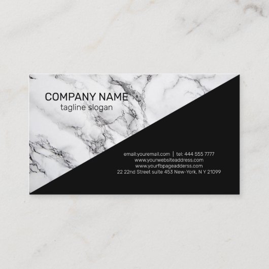 Grijs en zwart gemarmerd visitekaartje (Achterkant)