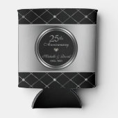 Grijs en zwart geometrische vormen- 25e Jubileum Blikjeskoeler (Voorkant)