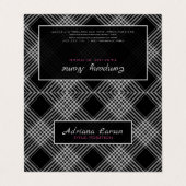 Grijs en zwart geruit visitekaartje (Buitenkant ongevouwen)