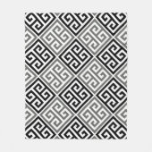 Grijs en zwart Grieks sleutelmotief Fleece Deken (Voorkant)