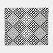 Grijs en zwart Grieks sleutelmotief Fleece Deken (Voorkant (Horizontaal))