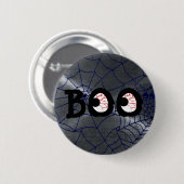 Grijs en Zwart Halloween Boo Eyeballs Button (Voorkant /achterkant)