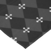 Grijs en zwart Harlequin-ontwerp met Gothic Cross Tafelkleed (Gekanteld)