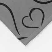 Grijs en zwart hart grote sherpa blanket fleece deken (Hoek)