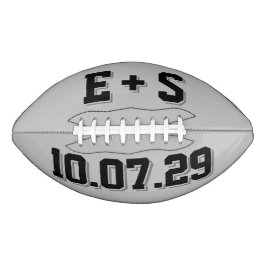 GRIJS EN ZWART Huwelijksinitiëlen en datum American Football