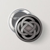 Grijs en Zwart, Keltische Knot. Ronde Button 5,7 Cm (Voorkant /achterkant)