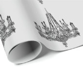 Grijs en zwart kroonluchters cadeaupapier (Rol Hoek)