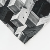 Grijs en zwart kruis fleece deken (Hoek)