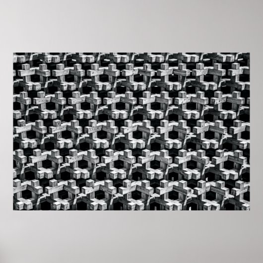 Grijs en zwart kruis poster (Voorkant)