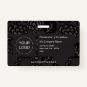 Grijs en zwart Levendig en gedurfd Bloempatroon Badge (Achterkant)