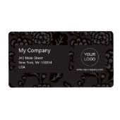 Grijs en zwart Levendig en gedurfd Bloempatroon Etiket (Voorkant)