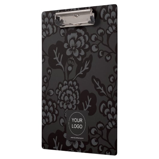 Grijs en zwart Levendig en gedurfd Bloempatroon Klembord (Links)
