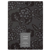 Grijs en zwart Levendig en gedurfd Bloempatroon Klembord (Achterkant)