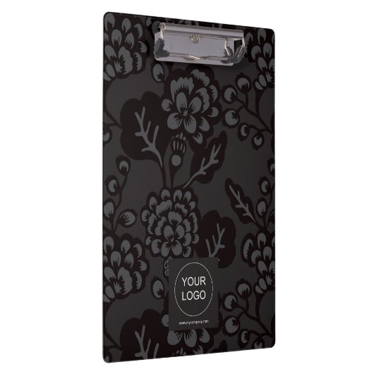 Grijs en zwart Levendig en gedurfd Bloempatroon Klembord (Rechts)