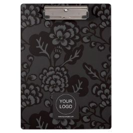 Grijs en zwart Levendig en gedurfd Bloempatroon Klembord