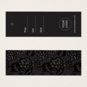 Grijs en zwart Levendig en gedurfd Bloempatroon Mini Visitekaartjes (Voorkant /achterkant)