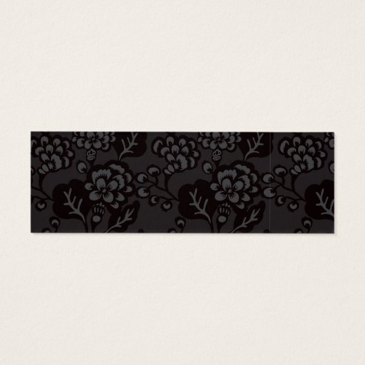 Grijs en zwart Levendig en gedurfd Bloempatroon Mini Visitekaartjes (Achterkant)
