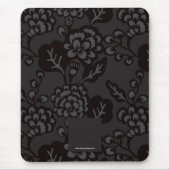 Grijs en zwart Levendig en gedurfd Bloempatroon Muismat (Voorkant)