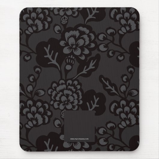 Grijs en zwart Levendig en gedurfd Bloempatroon Muismat (Voorkant)