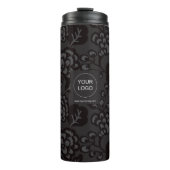 Grijs en zwart Levendig en gedurfd Bloempatroon Thermosbeker (Voorkant)
