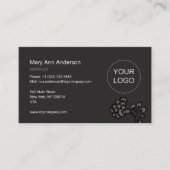 Grijs en zwart Levendig en gedurfd Bloempatroon Visitekaartje (Voorkant)