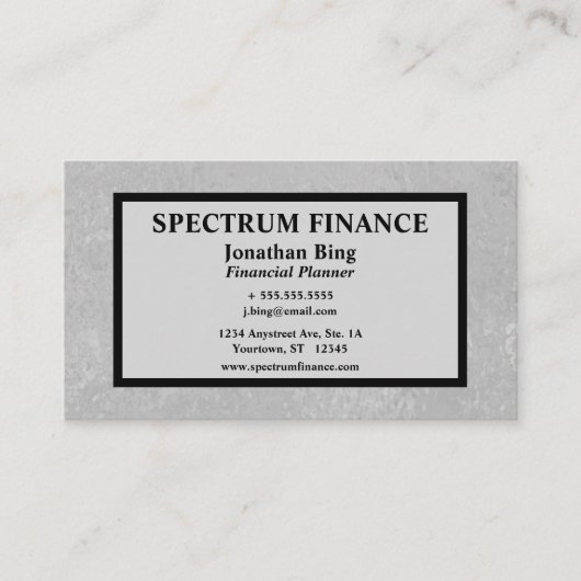 Grijs en zwart Luxueus Visitekaartje (Voorkant)