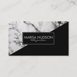 Grijs en zwart marmer en zwarte driehoek visitekaartje