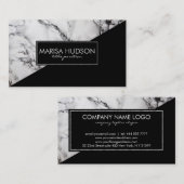 Grijs en zwart marmer en zwarte driehoek visitekaartje (Voorkant / Achterkant)