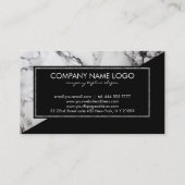 Grijs en zwart marmer en zwarte driehoek visitekaartje (Achterkant)