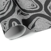 Grijs en Zwart Mid Century Moderne Stijl Vormen Cadeaupapier (Rol Hoek)