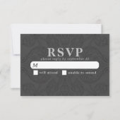  grijs en zwart patroon | Elegant Wedding RSVP Kaartje (Voorkant)