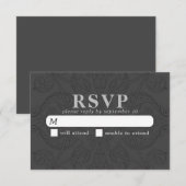  grijs en zwart patroon | Elegant Wedding RSVP Kaartje (Voorkant / Achterkant)