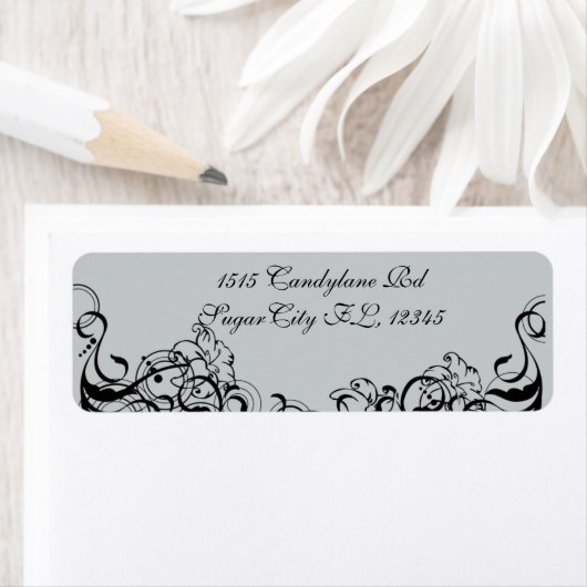 Grijs en zwart Retouradres Labels (Insitu)